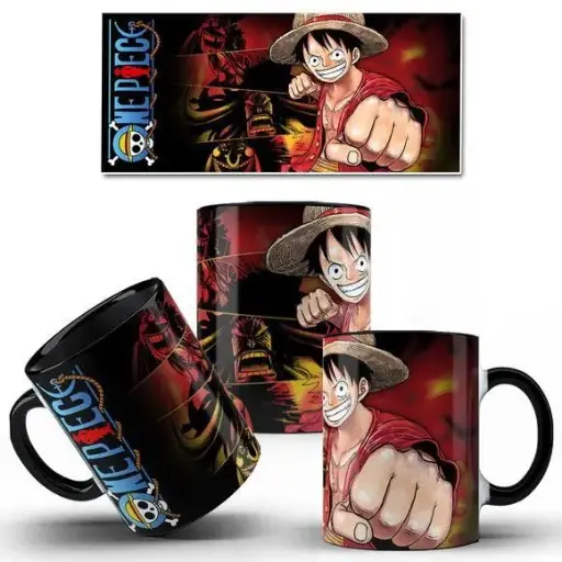 Custom "D Luffy" Character Printed White Sublimation Mug - Perfect Gift for One Piece Fans